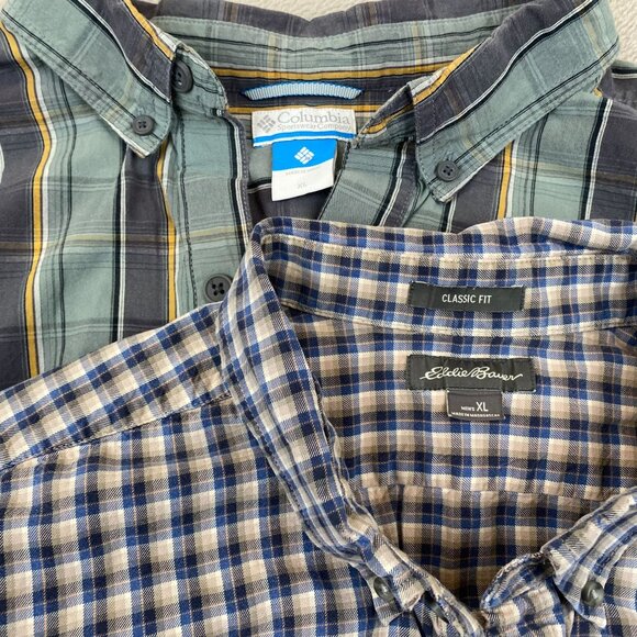Columbia Eddie Bauer Men's Shirts Size XL Lot Of Two Long Sleeve Plaid Casual - Picture 2 of 9
